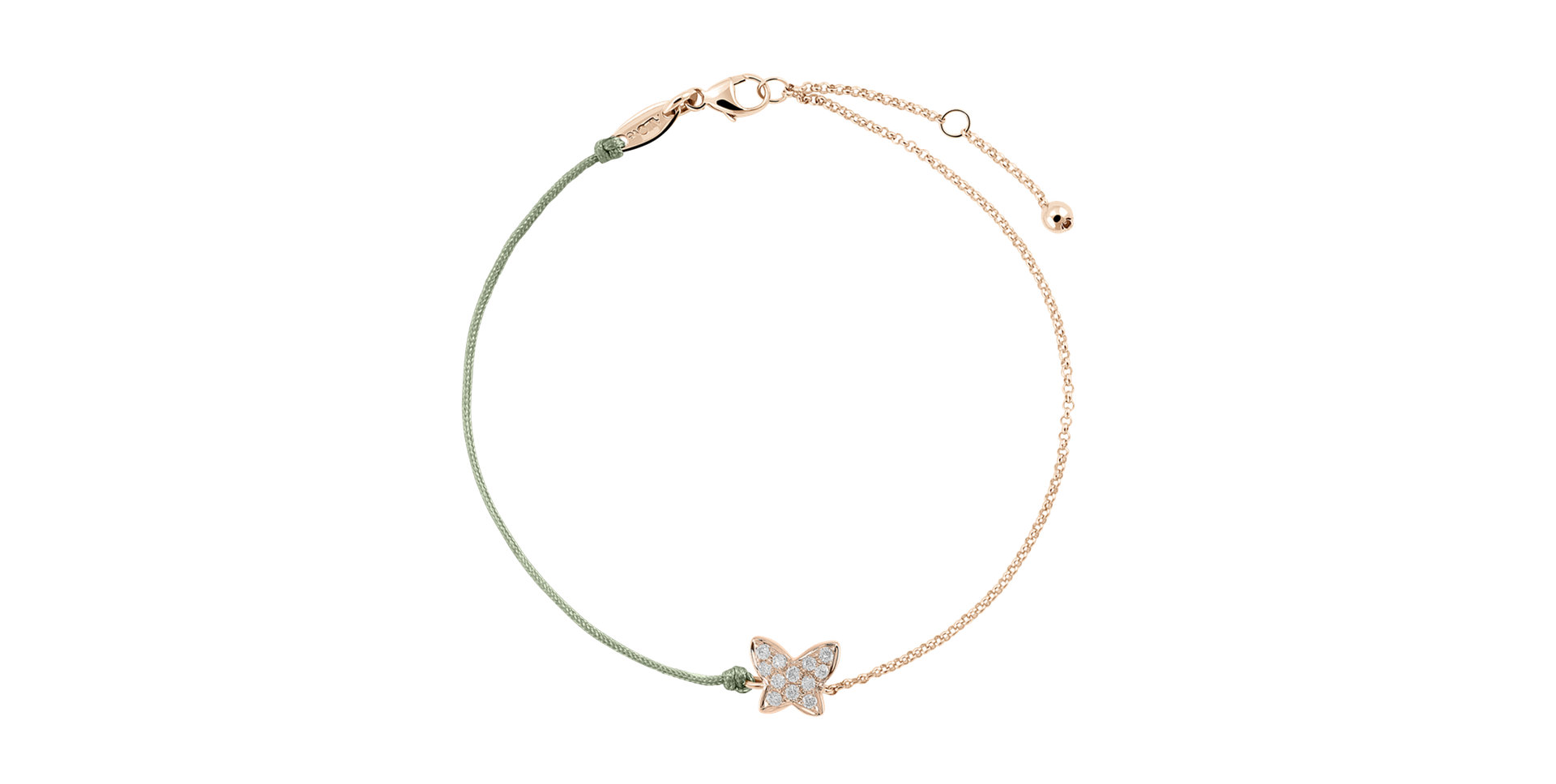 Diamantový náramek se šňůrkou Diamond Butterfly