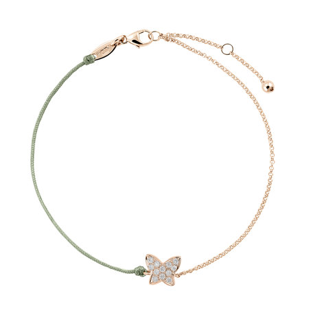 Diamantový náramek se šňůrkou Diamond Butterfly