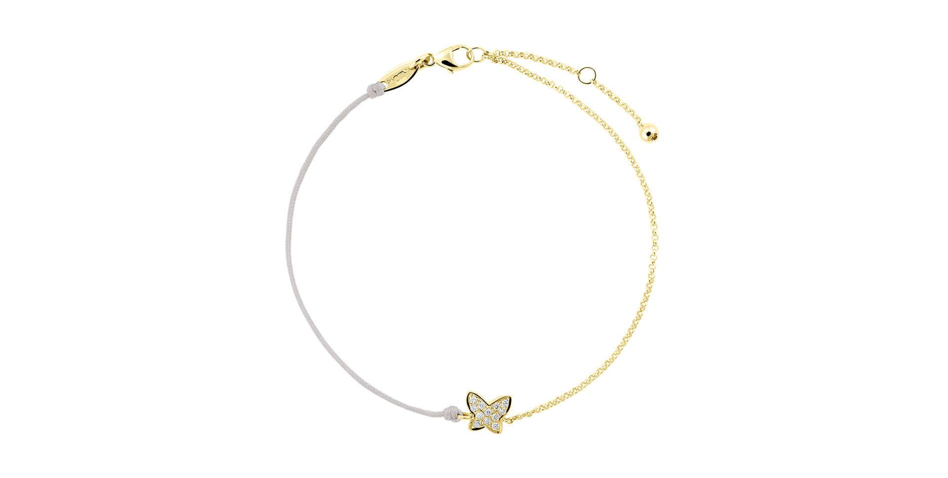 Diamantový náramek se šňůrkou Diamond Butterfly