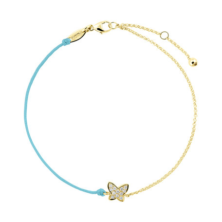 Diamantový náramek se šňůrkou Diamond Butterfly