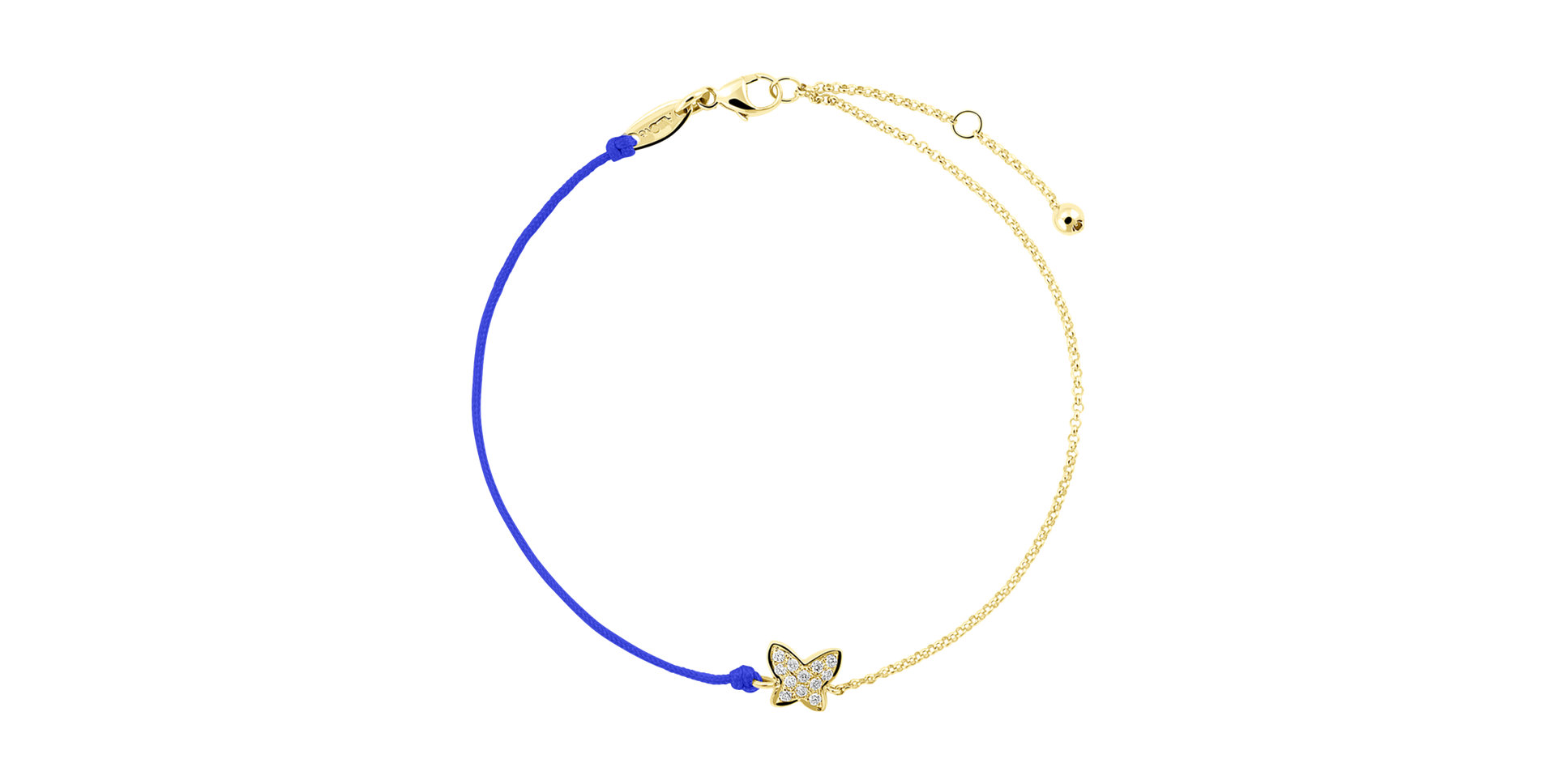 Diamantový náramek se šňůrkou Diamond Butterfly