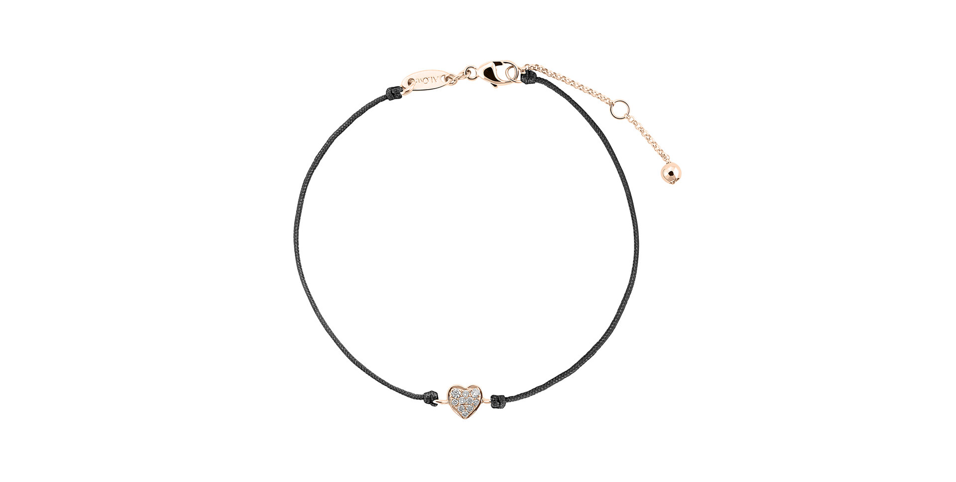 Diamantový náramek se šňůrkou My Heart