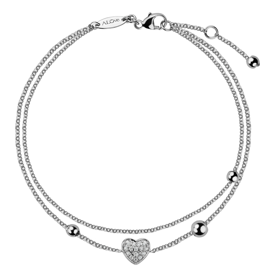 Náramek s diamanty Diamond Heart