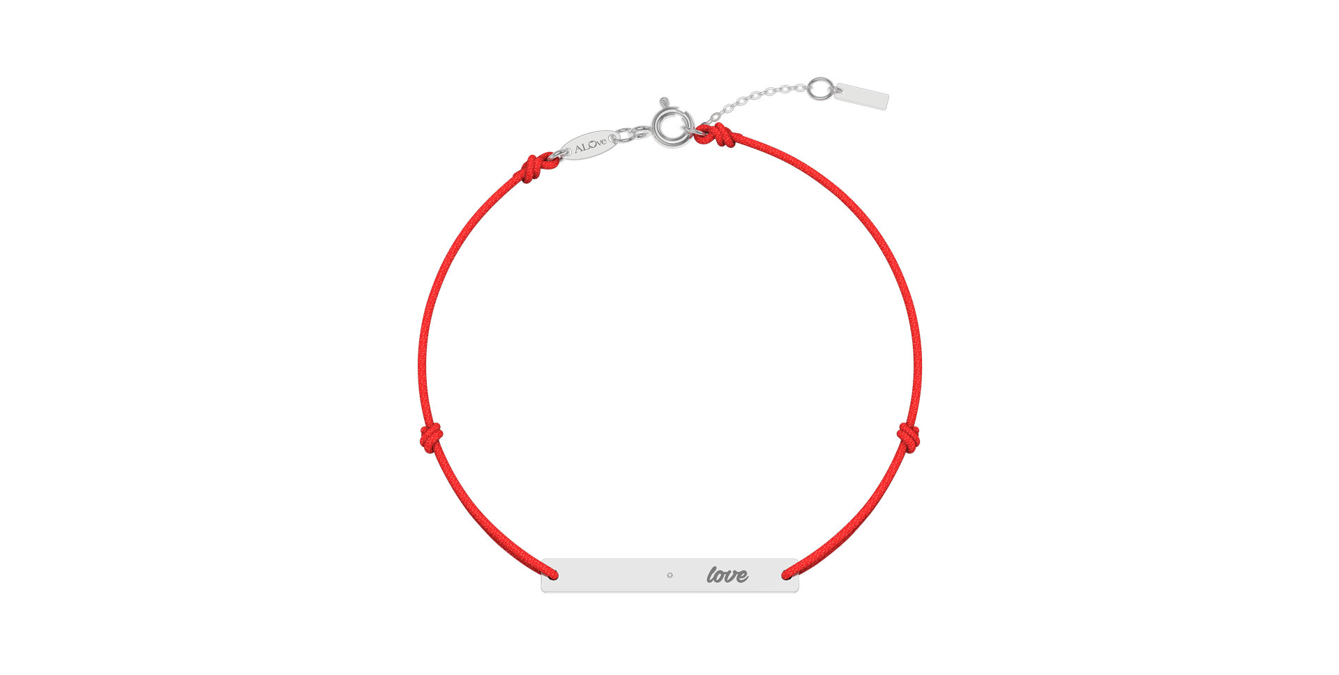 Diamantový náramek se šňůrkou Love