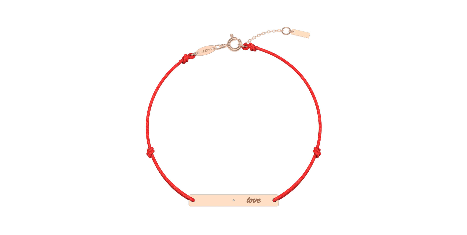 Diamantový náramek se šňůrkou Love