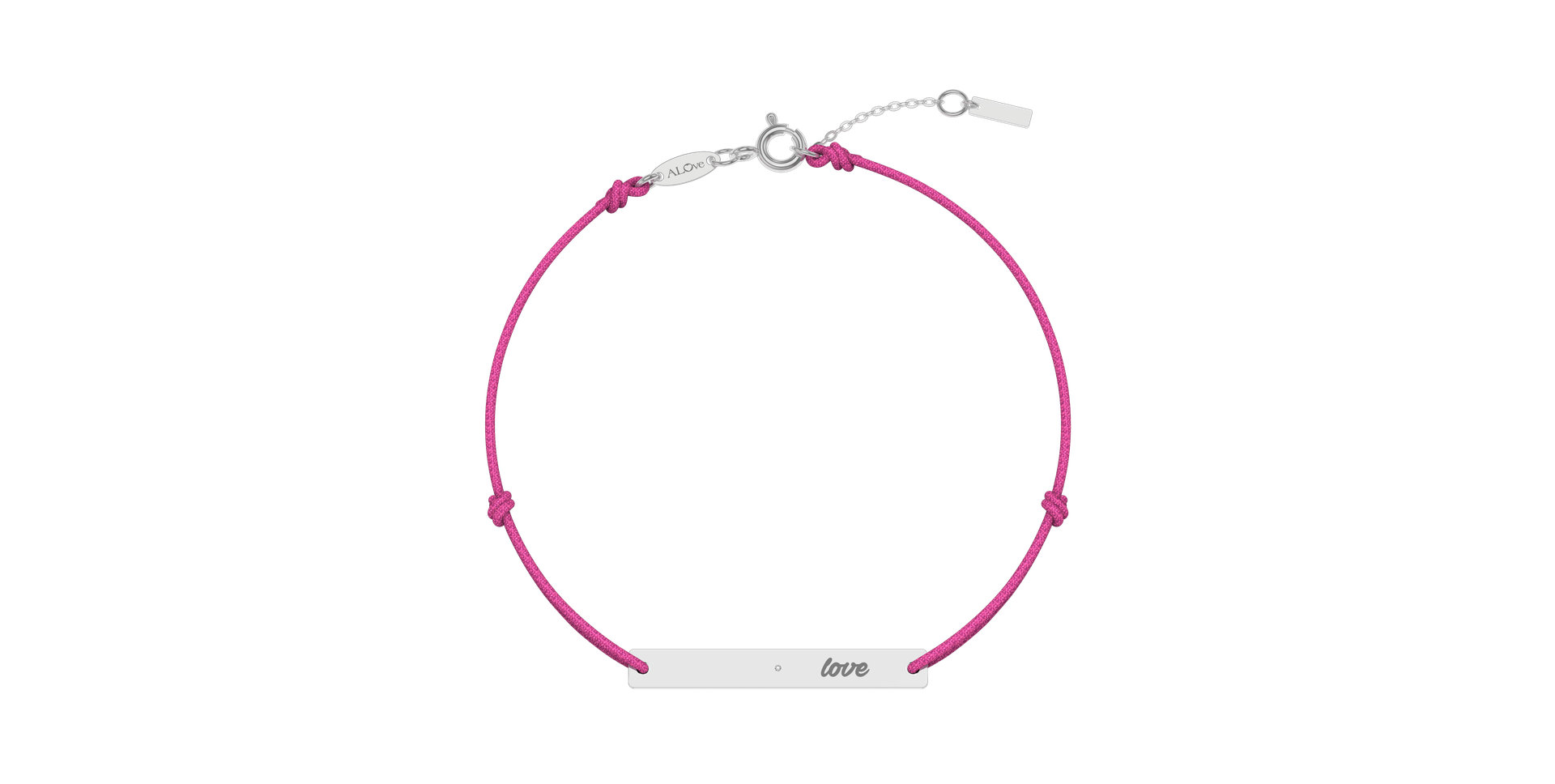 Diamantový náramek se šňůrkou Love