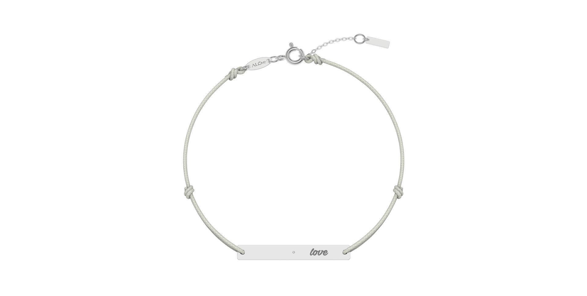 Diamantový náramek se šňůrkou Love