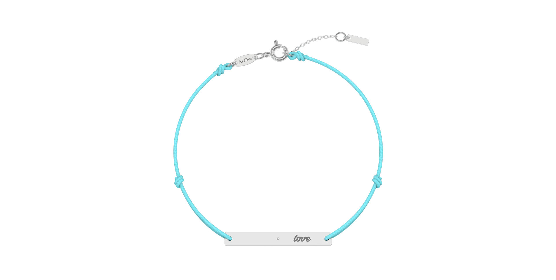 Diamantový náramek se šňůrkou Love