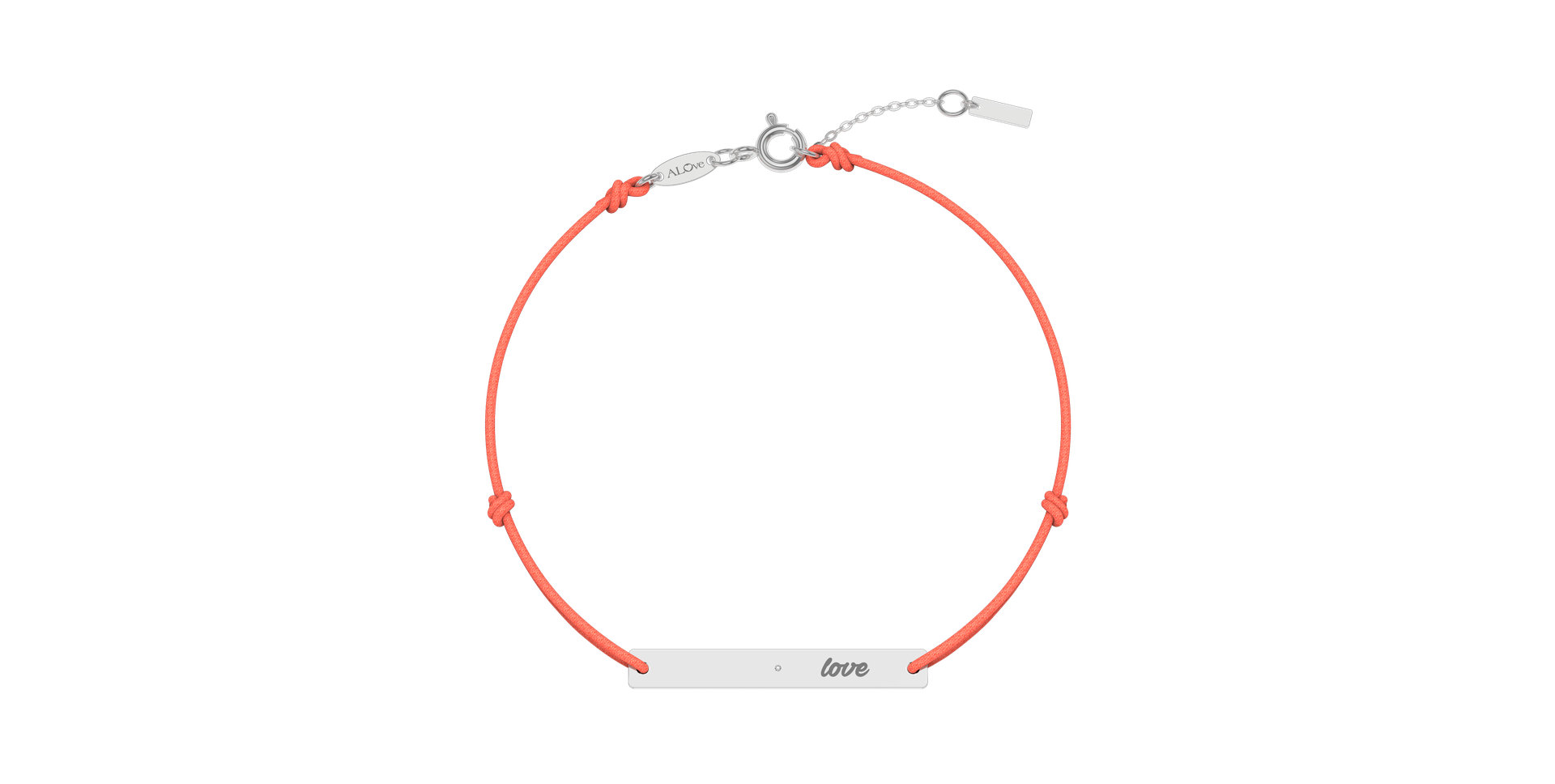 Diamantový náramek se šňůrkou Love