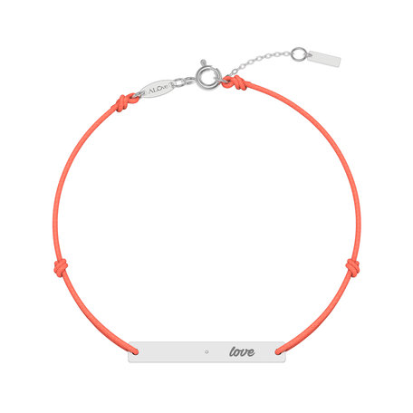 Diamantový náramek se šňůrkou Love