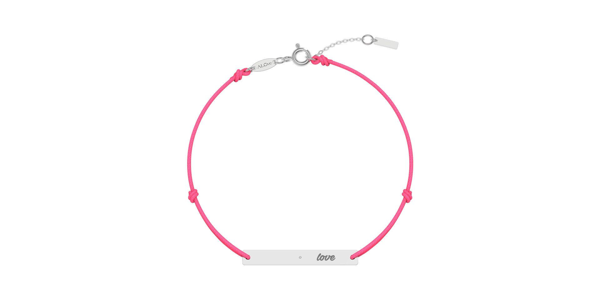 Diamantový náramek se šňůrkou Love