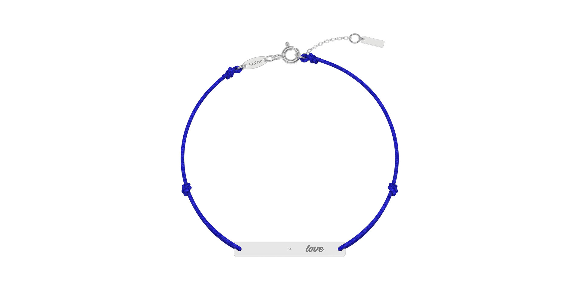 Diamantový náramek se šňůrkou Love