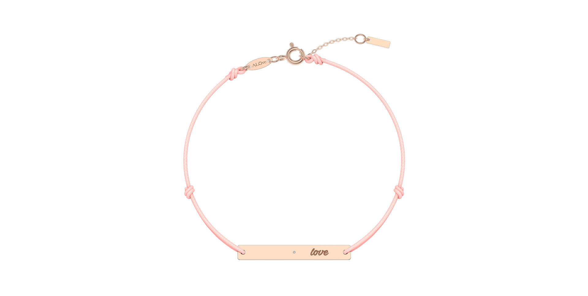 Diamantový náramek se šňůrkou Love