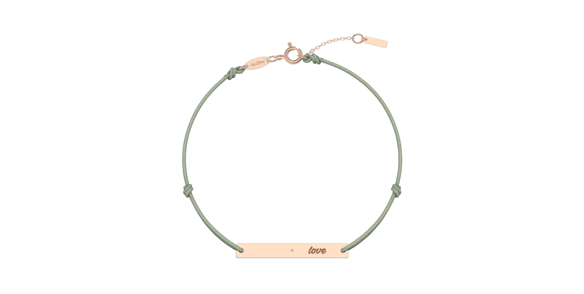 Diamantový náramek se šňůrkou Love