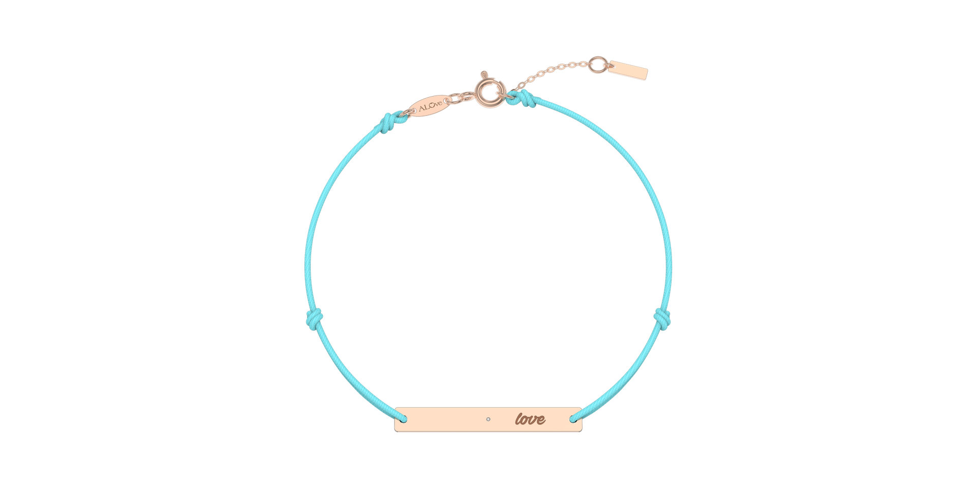 Diamantový náramek se šňůrkou Love