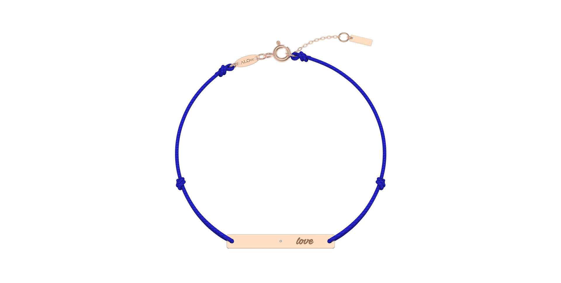 Diamantový náramek se šňůrkou Love