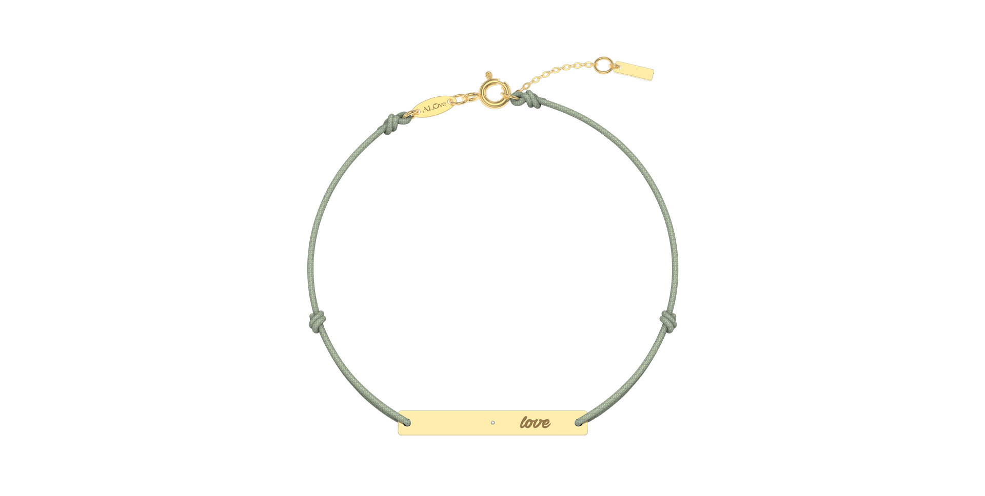 Diamantový náramek se šňůrkou Love