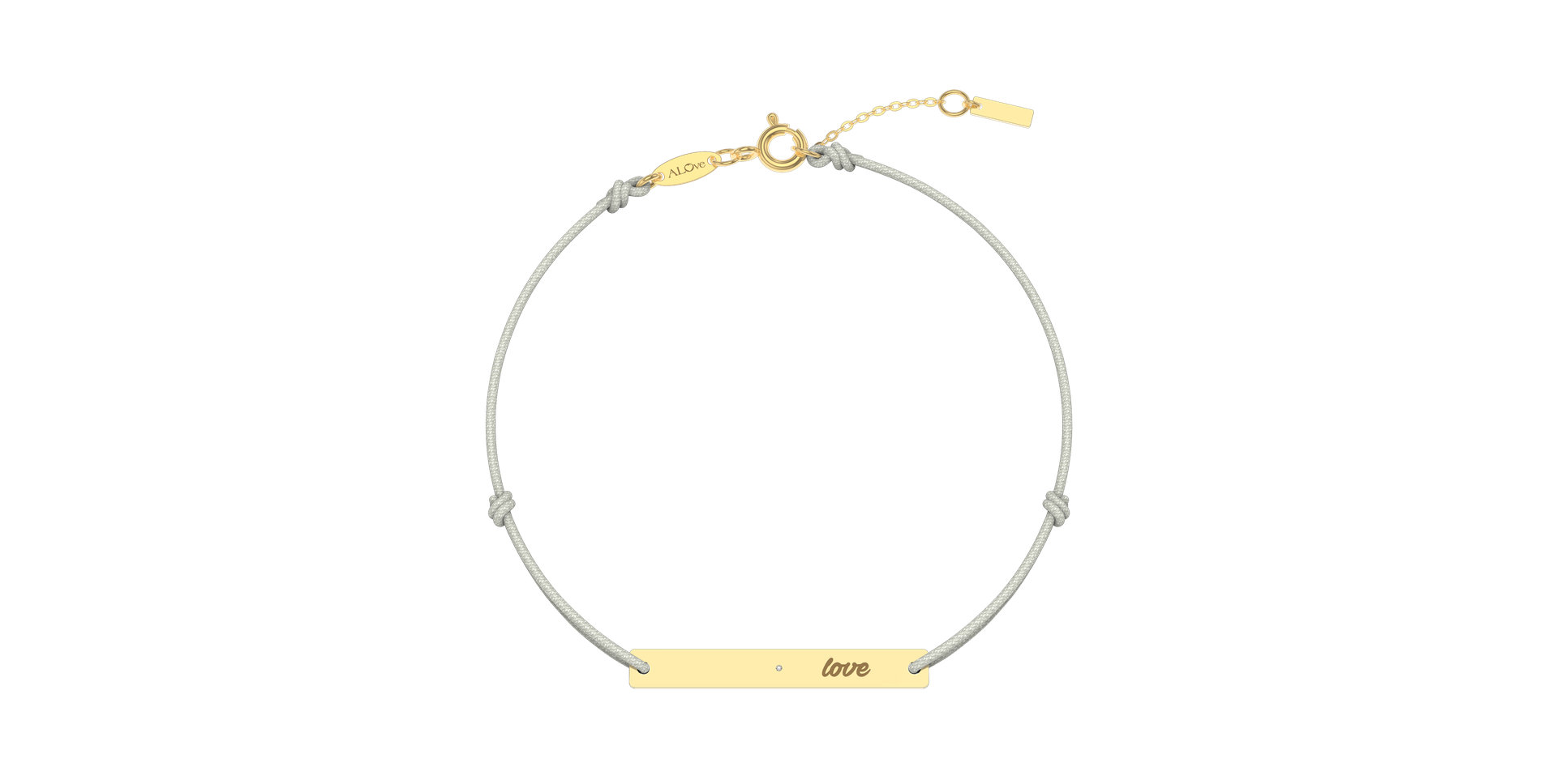 Diamantový náramek se šňůrkou Love