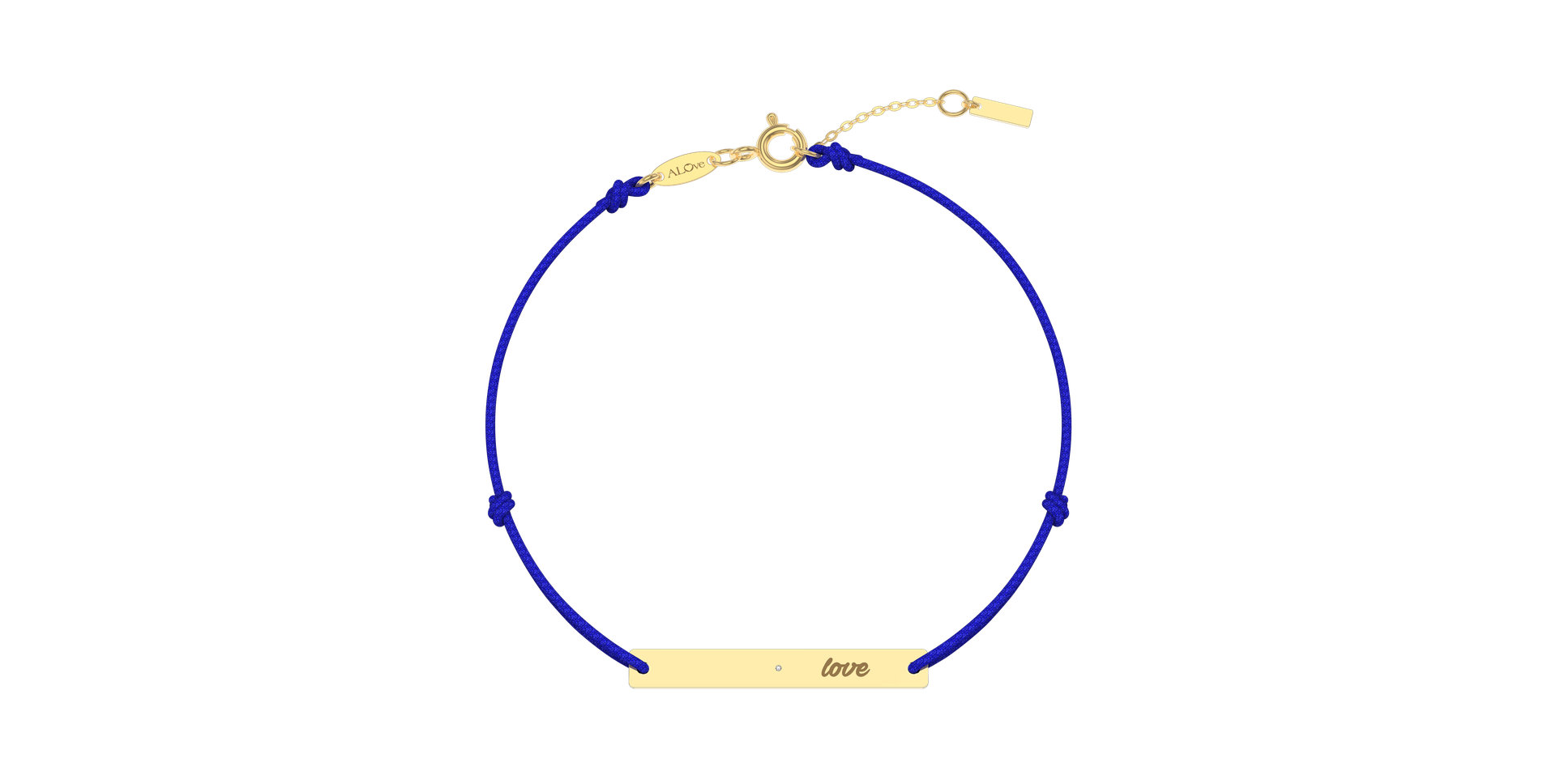 Diamantový náramek se šňůrkou Love