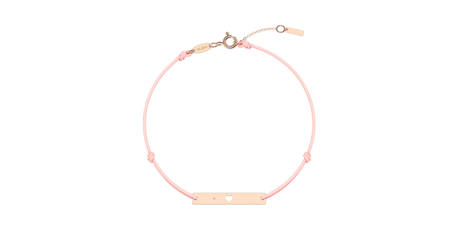 Diamantový náramek se šňůrkou Heart Stamp