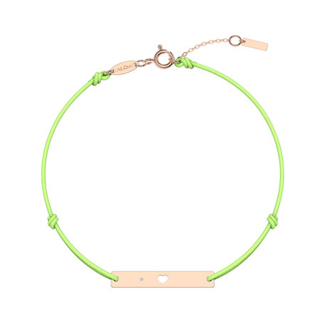 Diamantový náramek se šňůrkou Heart Stamp