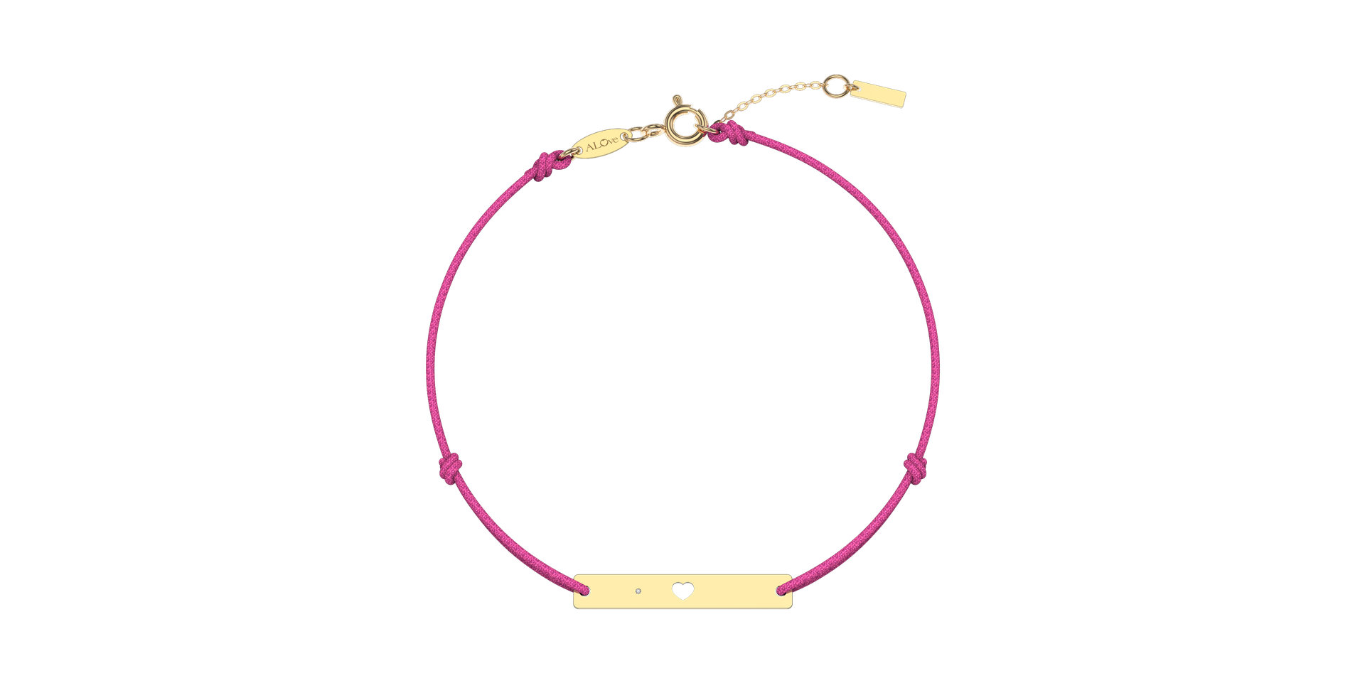 Diamantový náramek se šňůrkou Heart Stamp