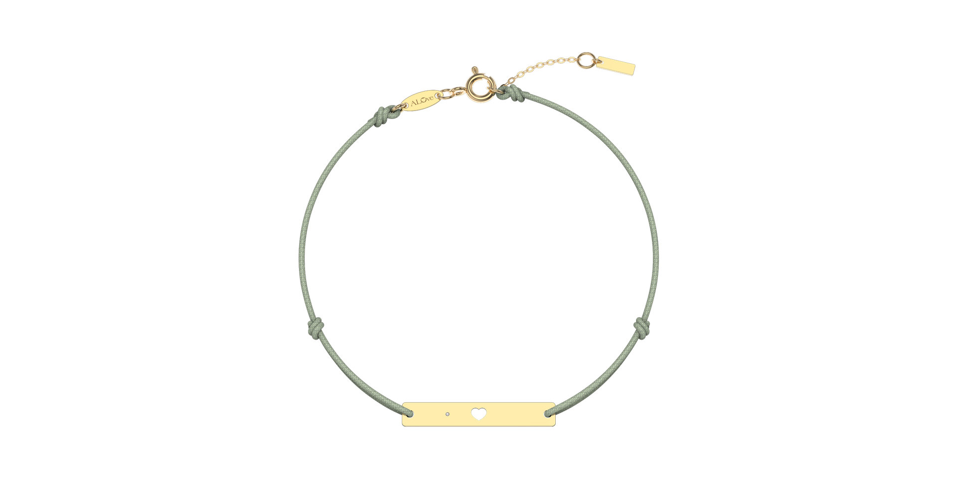 Diamantový náramek se šňůrkou Heart Stamp