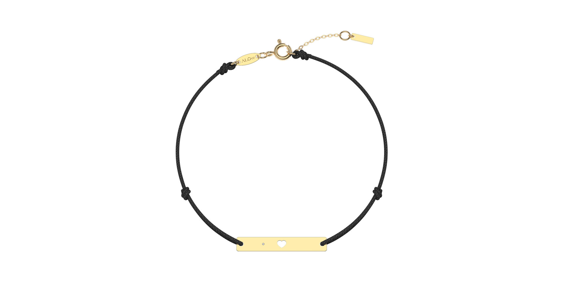 Diamantový náramek se šňůrkou Heart Stamp