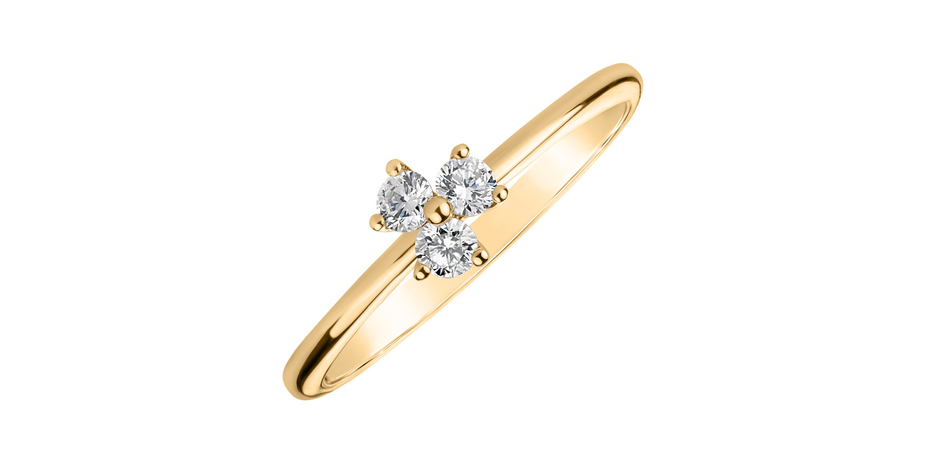 Prsten s diamanty Shiny Trefoil