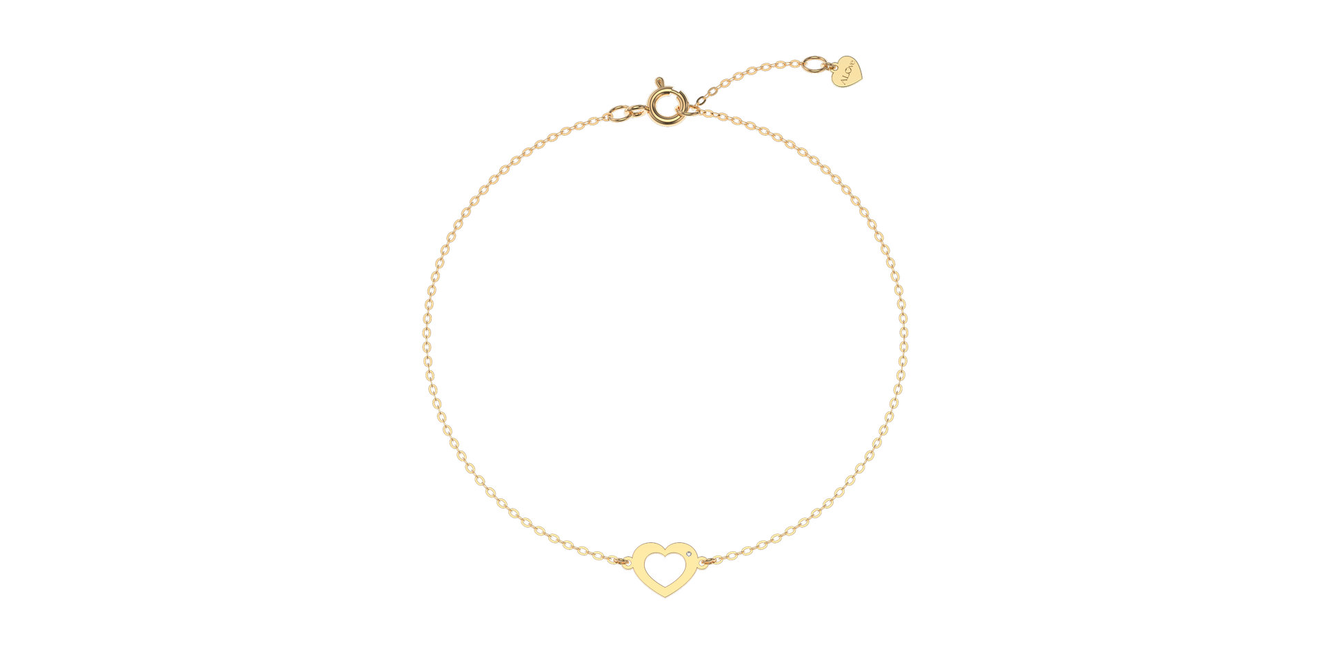Náramek s diamantem Hearts