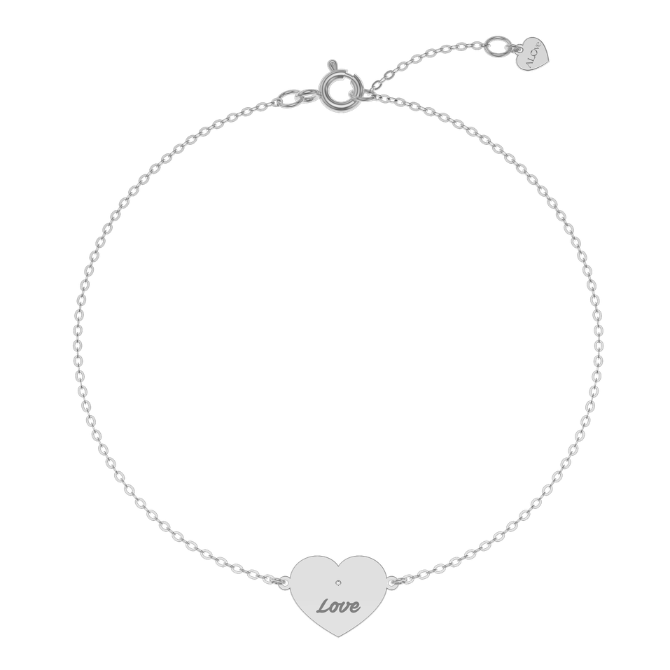 Náramek s diamantem Heart Love