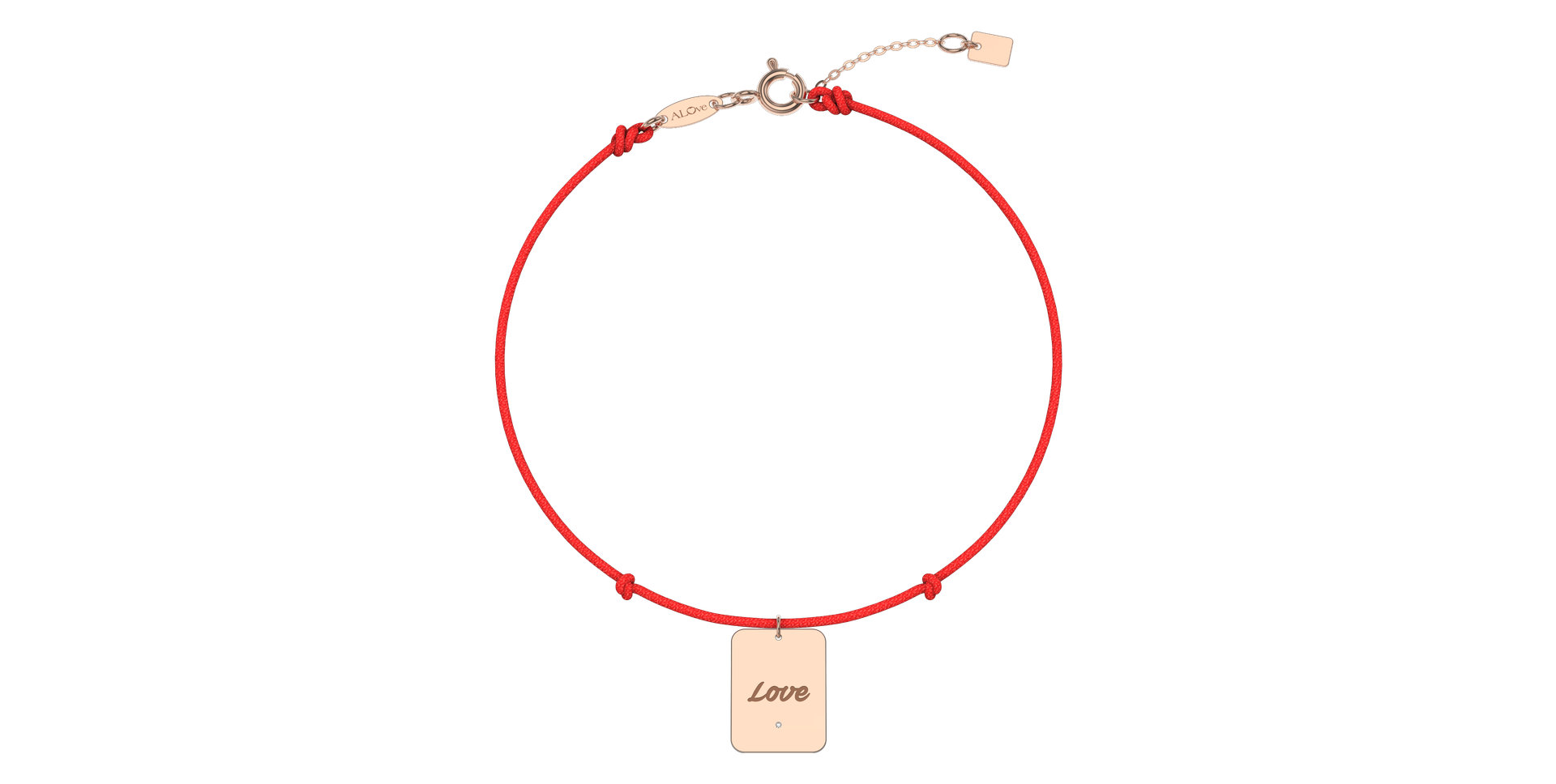 Diamantový náramek se šňůrkou Stamp Love