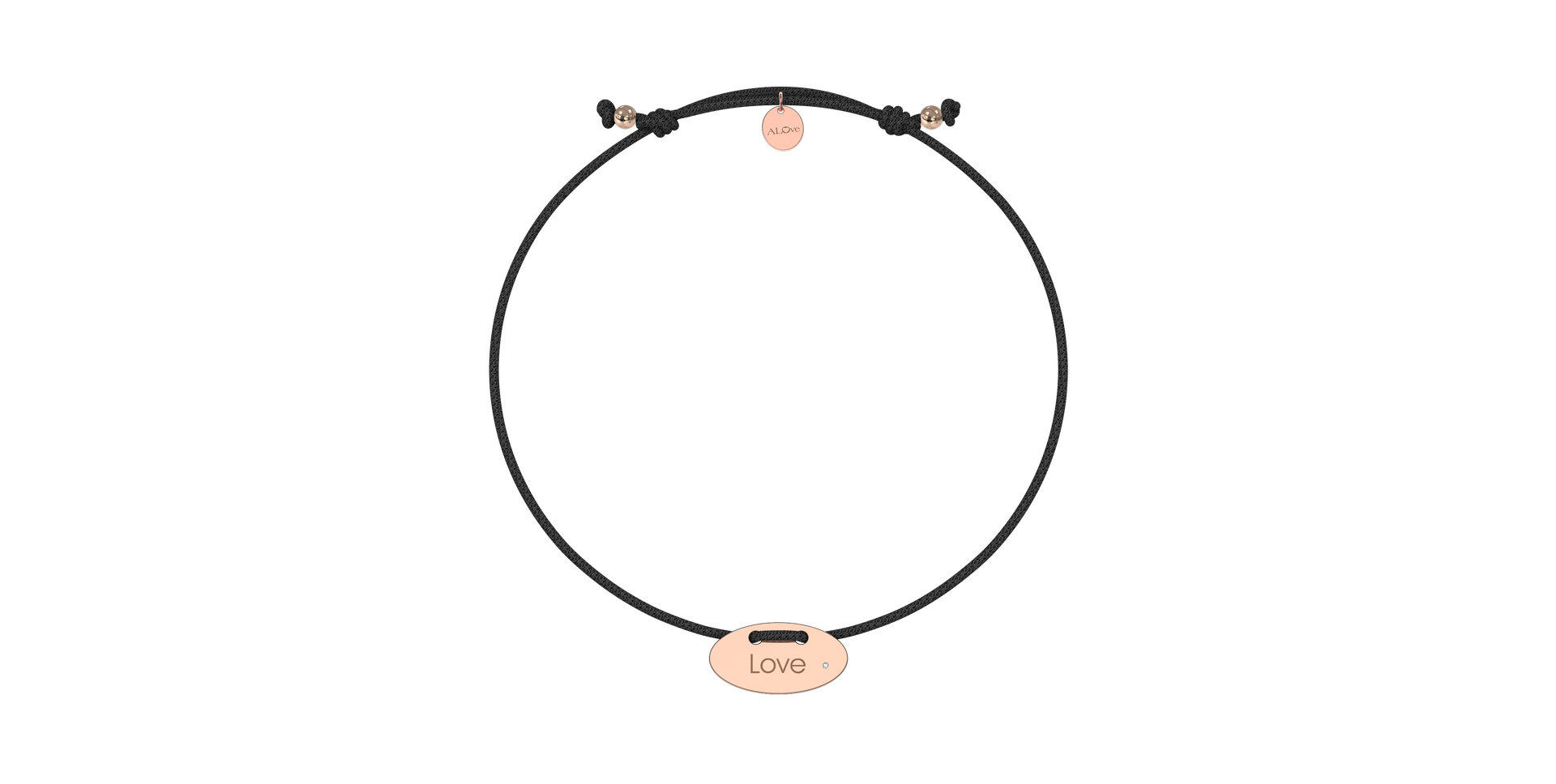 Diamantový náramek se šňůrkou Stamp