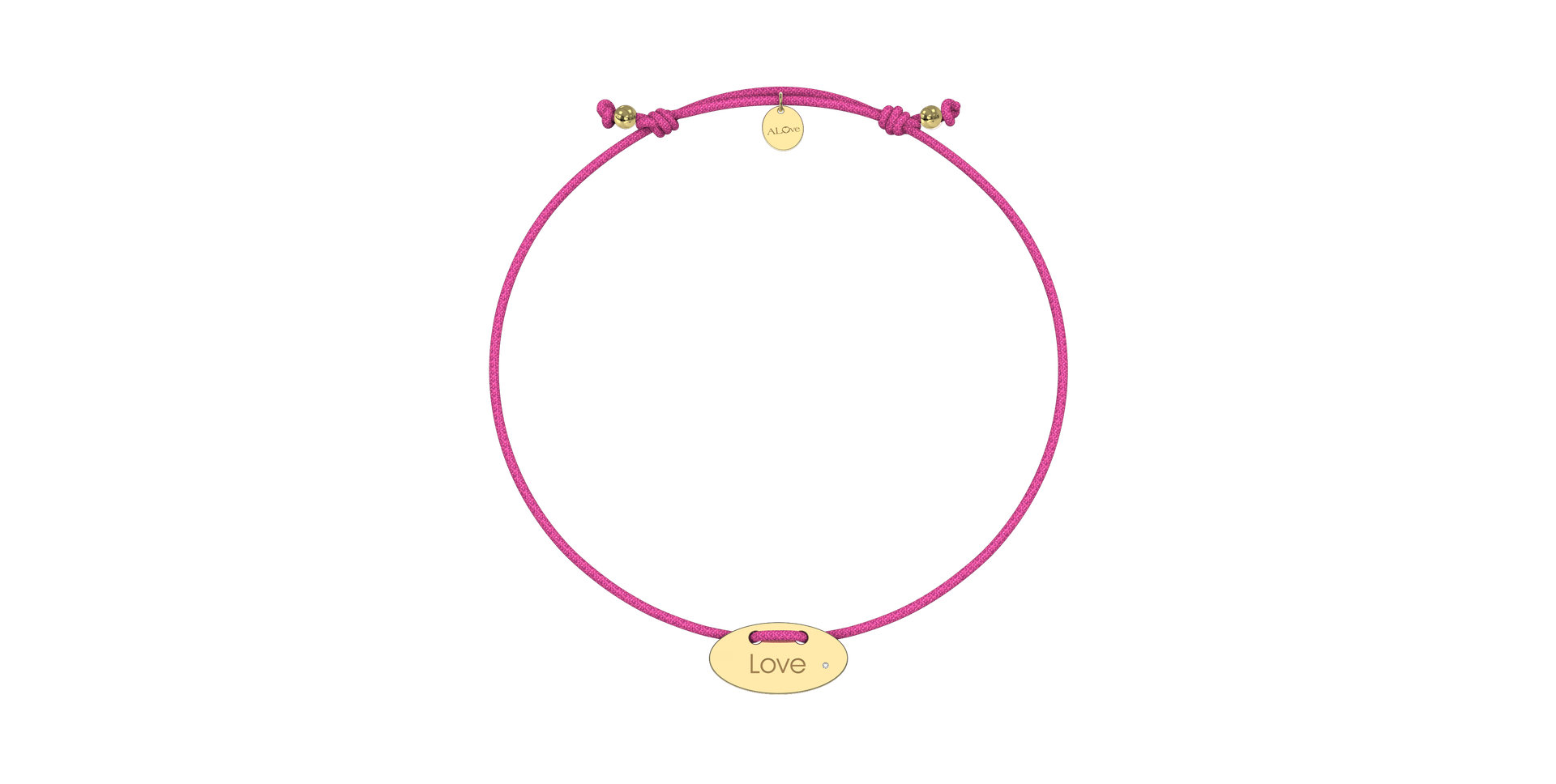 Diamantový náramek se šňůrkou Stamp