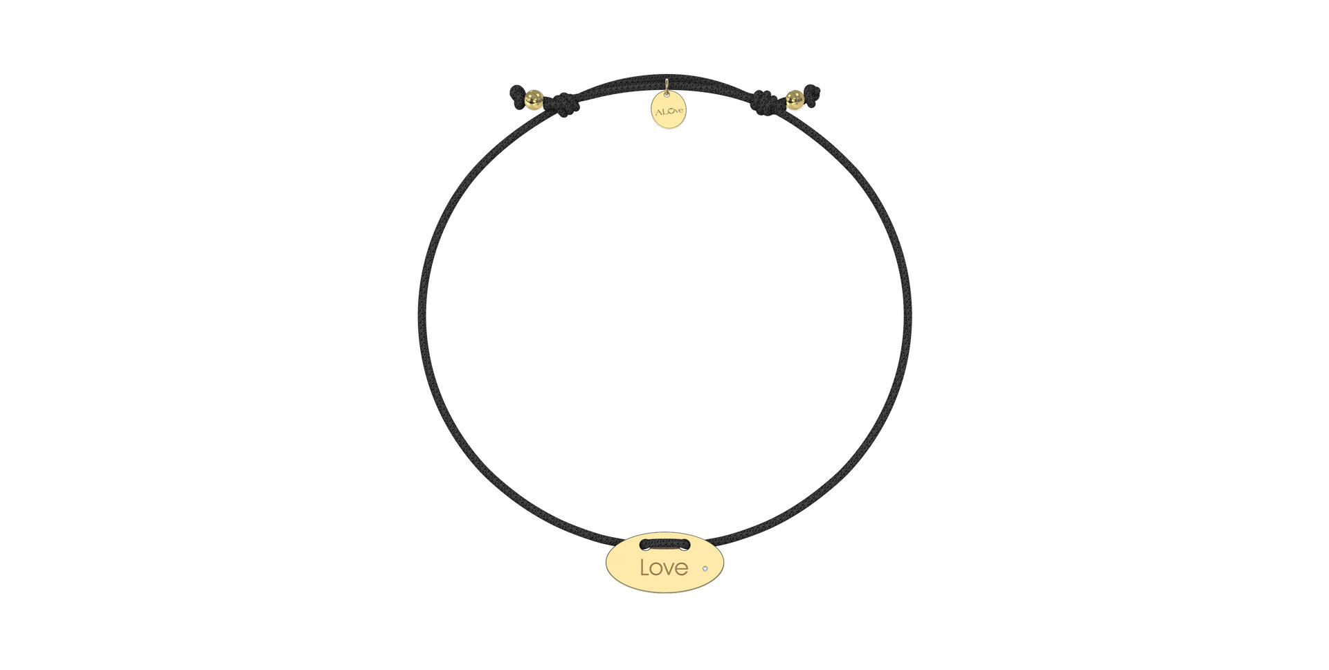 Diamantový náramek se šňůrkou Stamp