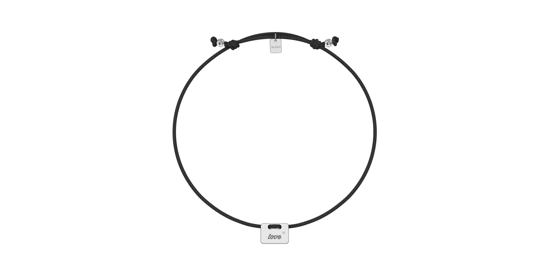 Diamantový náramek se šňůrkou Military Stamp Love