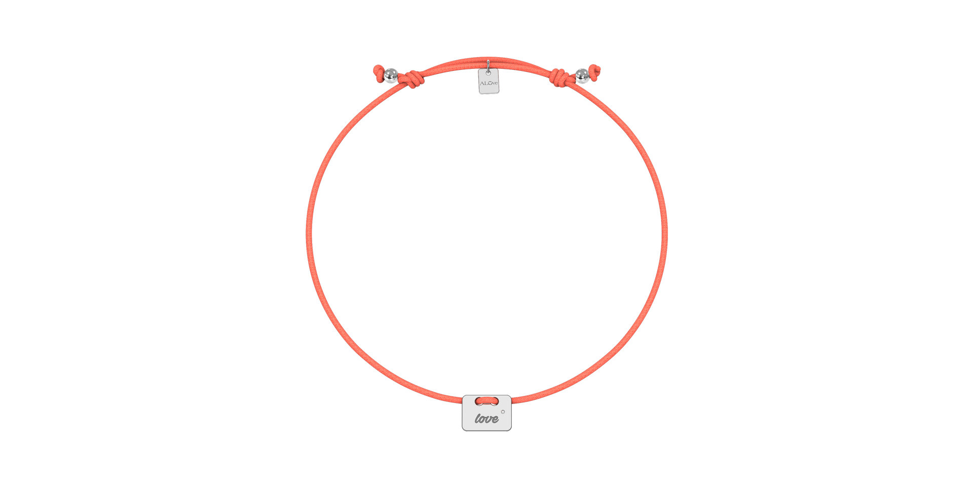 Diamantový náramek se šňůrkou Military Stamp Love