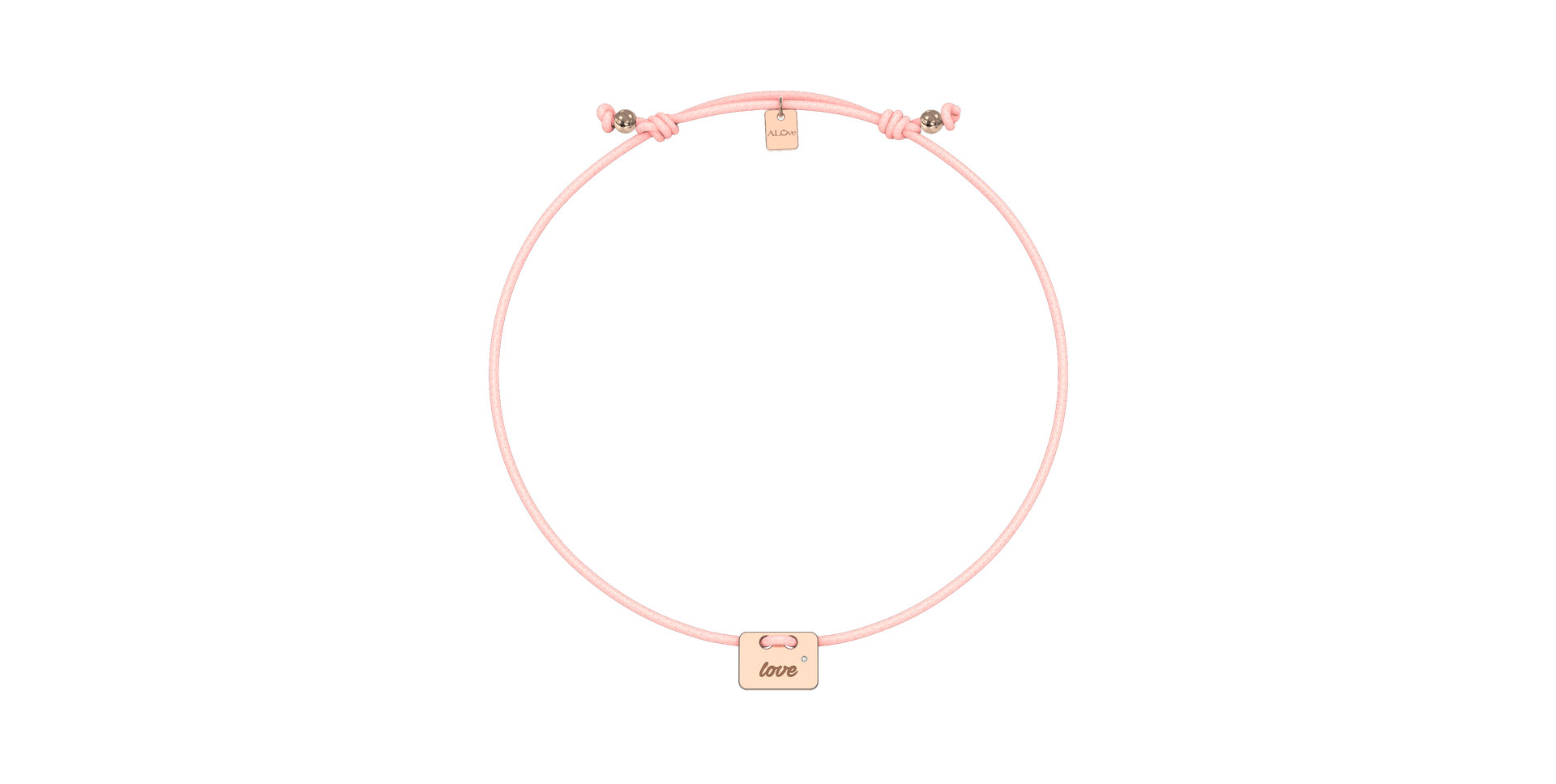 Diamantový náramek se šňůrkou Military Stamp Love