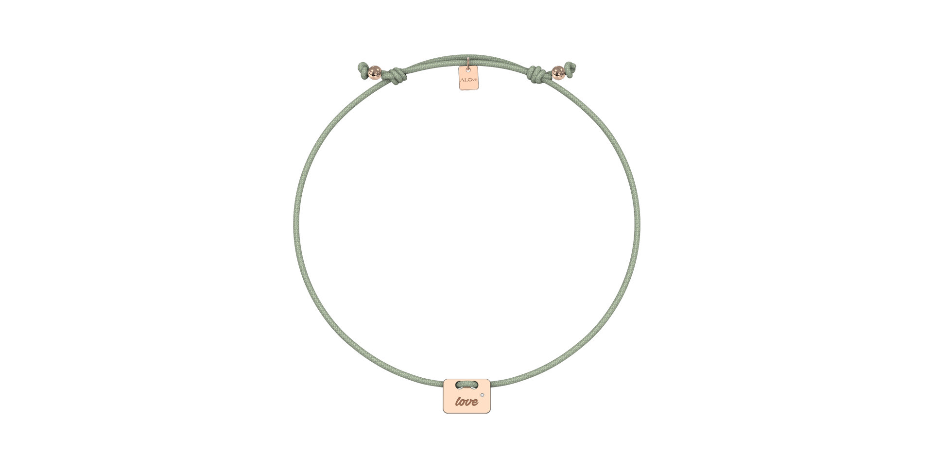 Diamantový náramek se šňůrkou Military Stamp Love