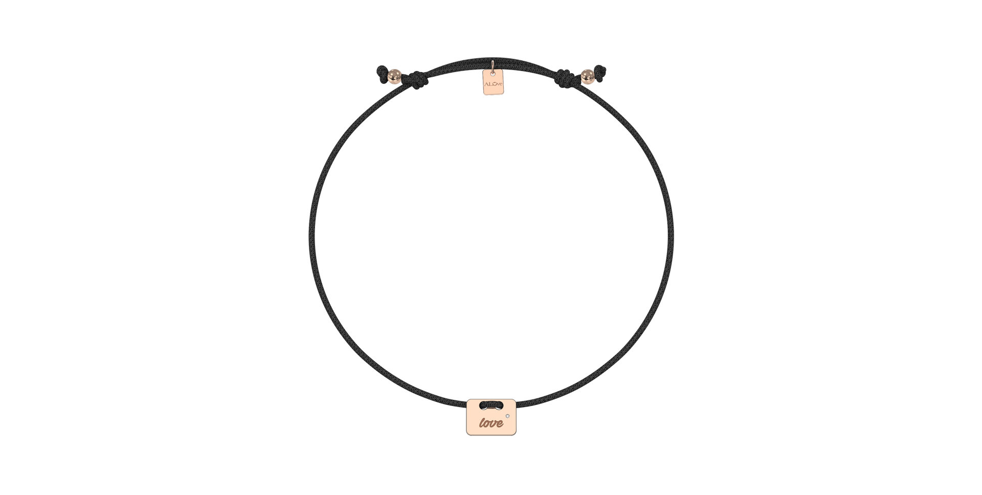 Diamantový náramek se šňůrkou Military Stamp Love