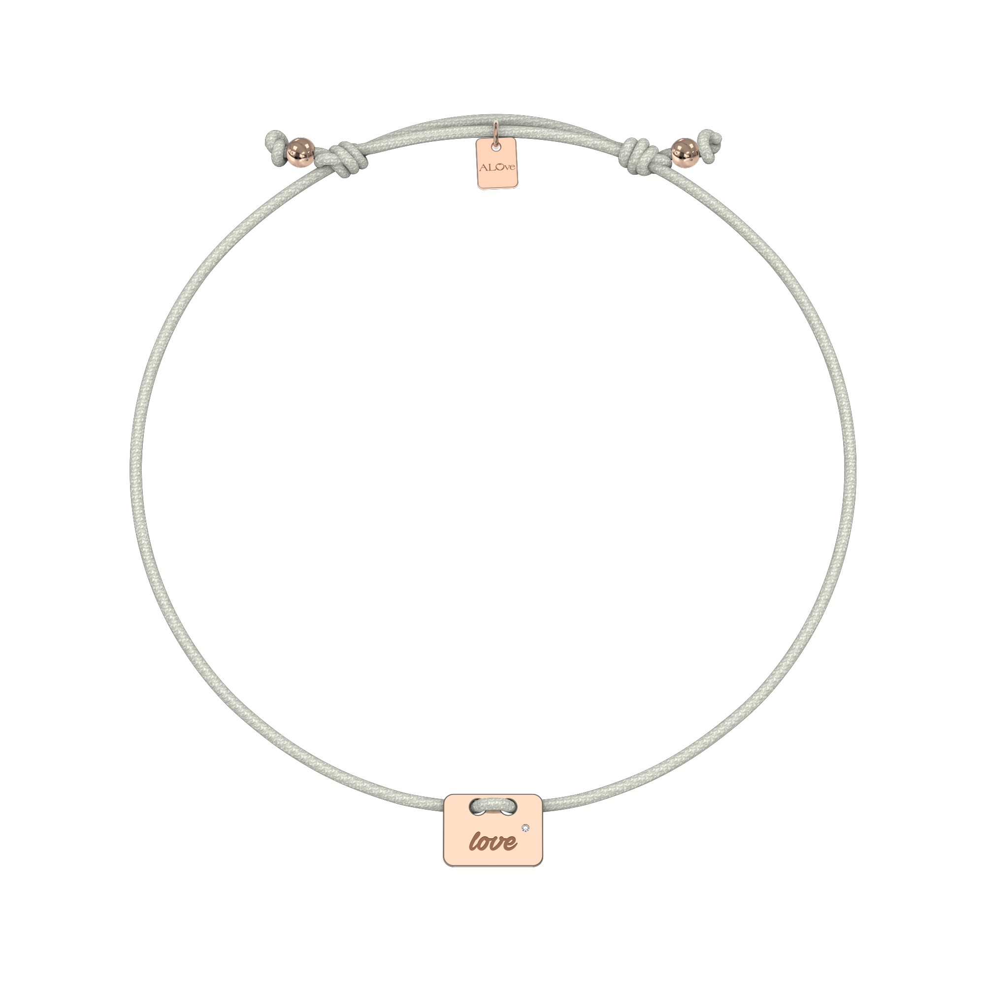 Diamantový náramek se šňůrkou Military Stamp Love ALOve