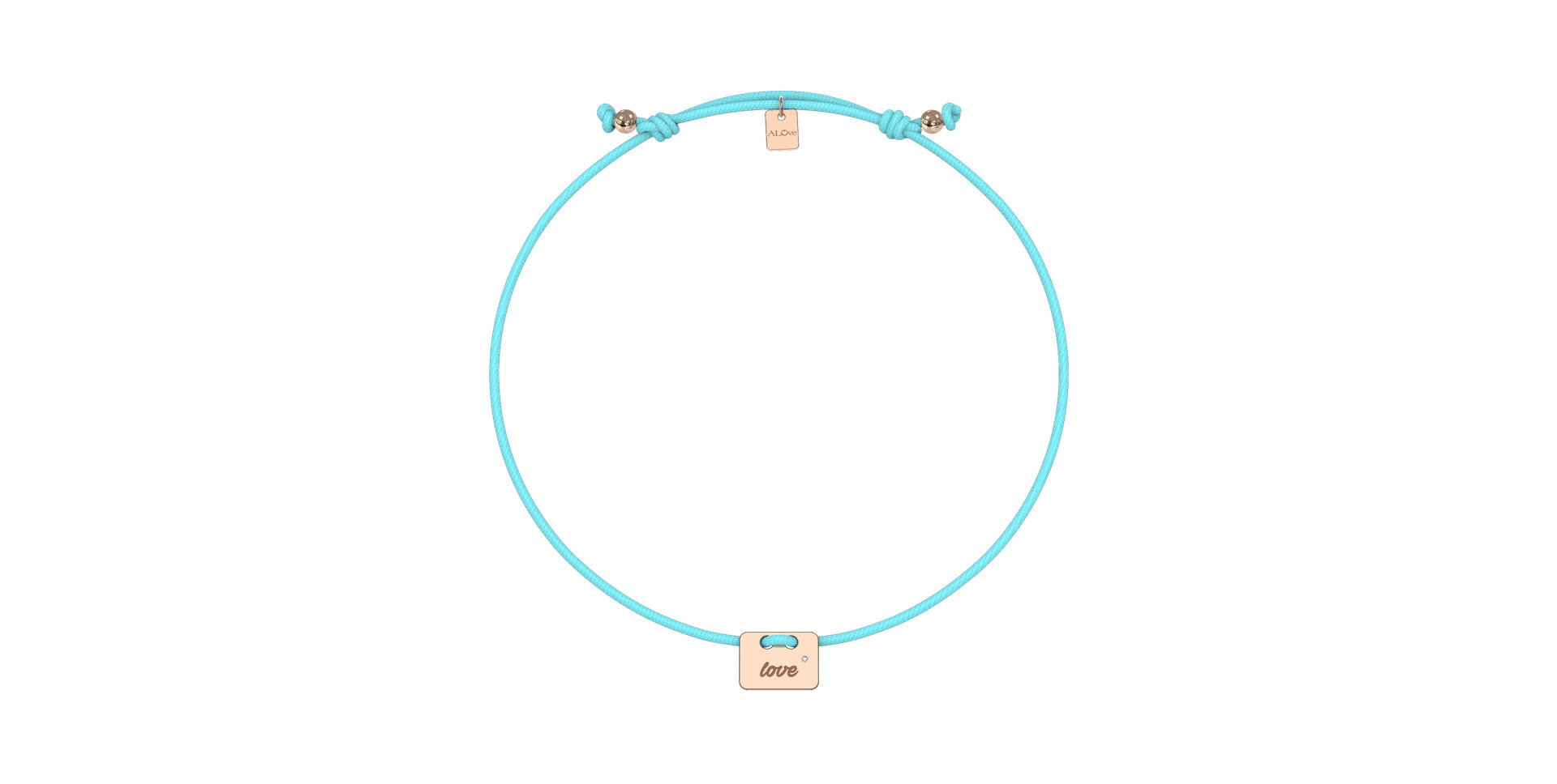 Diamantový náramek se šňůrkou Military Stamp Love