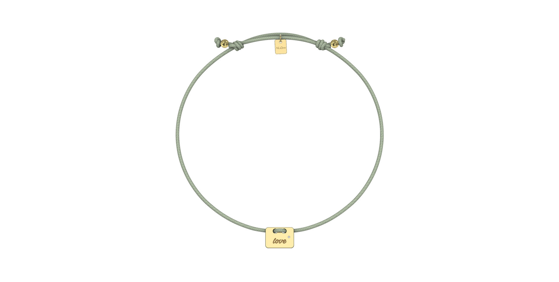 Diamantový náramek se šňůrkou Military Stamp Love