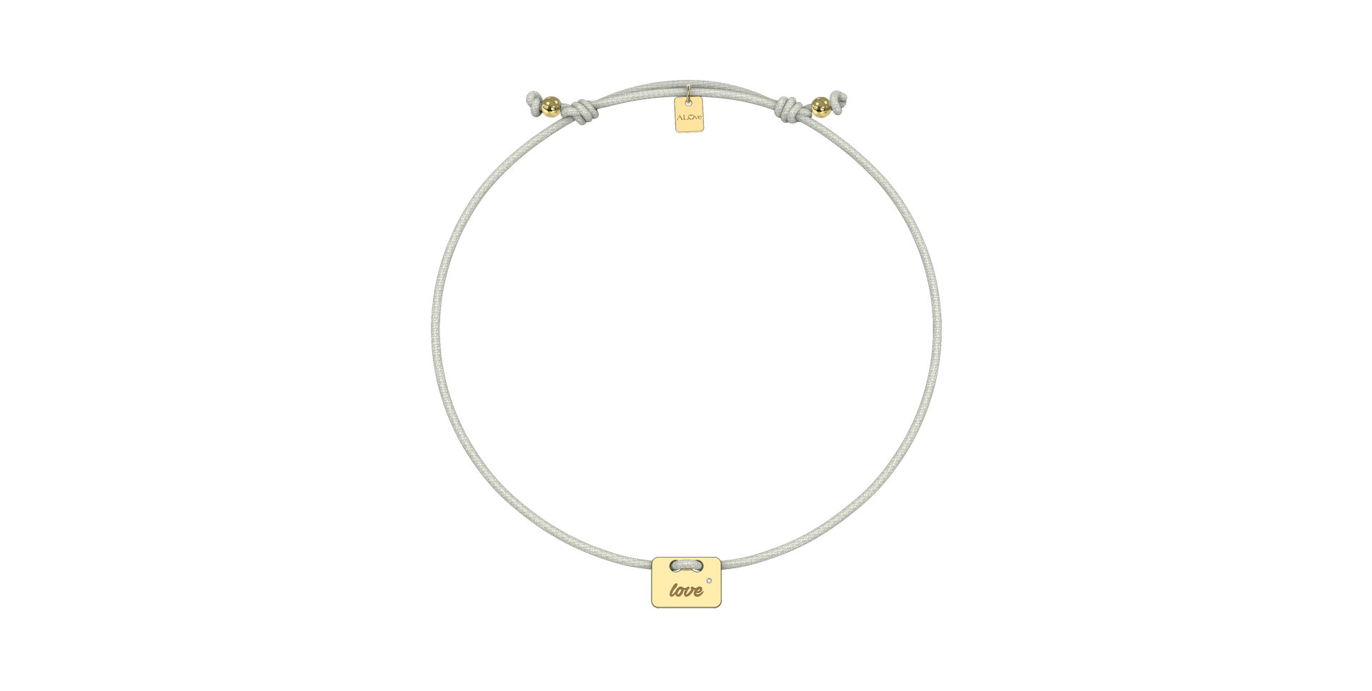 Diamantový náramek se šňůrkou Military Stamp Love