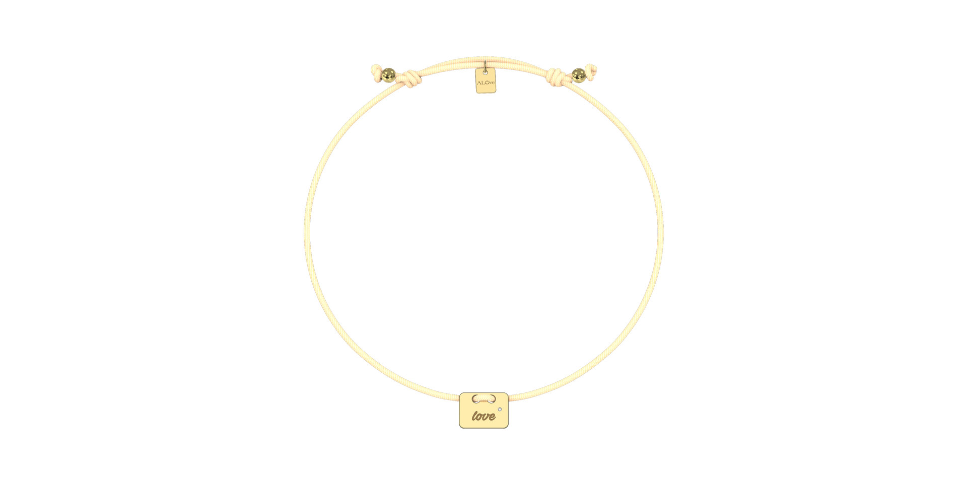 Diamantový náramek se šňůrkou Military Stamp Love