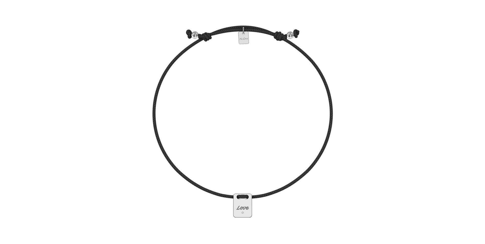 Diamantový náramek se šňůrkou Mini Stamp Love