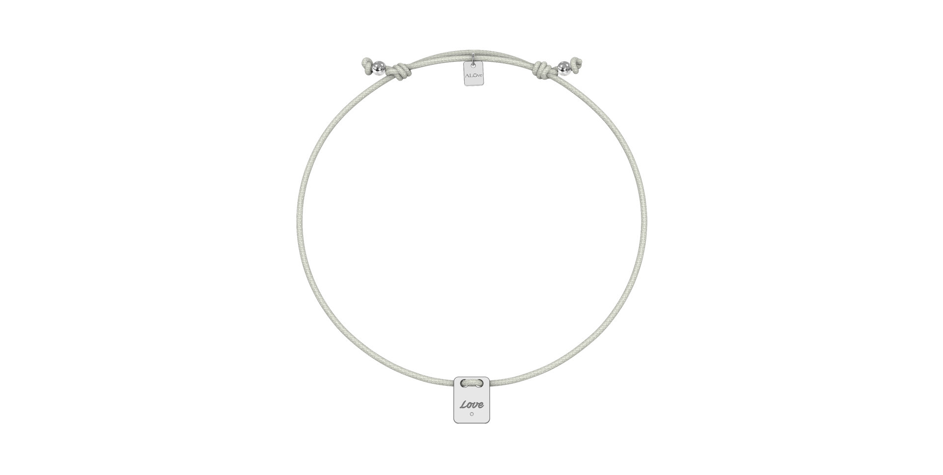 Diamantový náramek se šňůrkou Mini Stamp Love