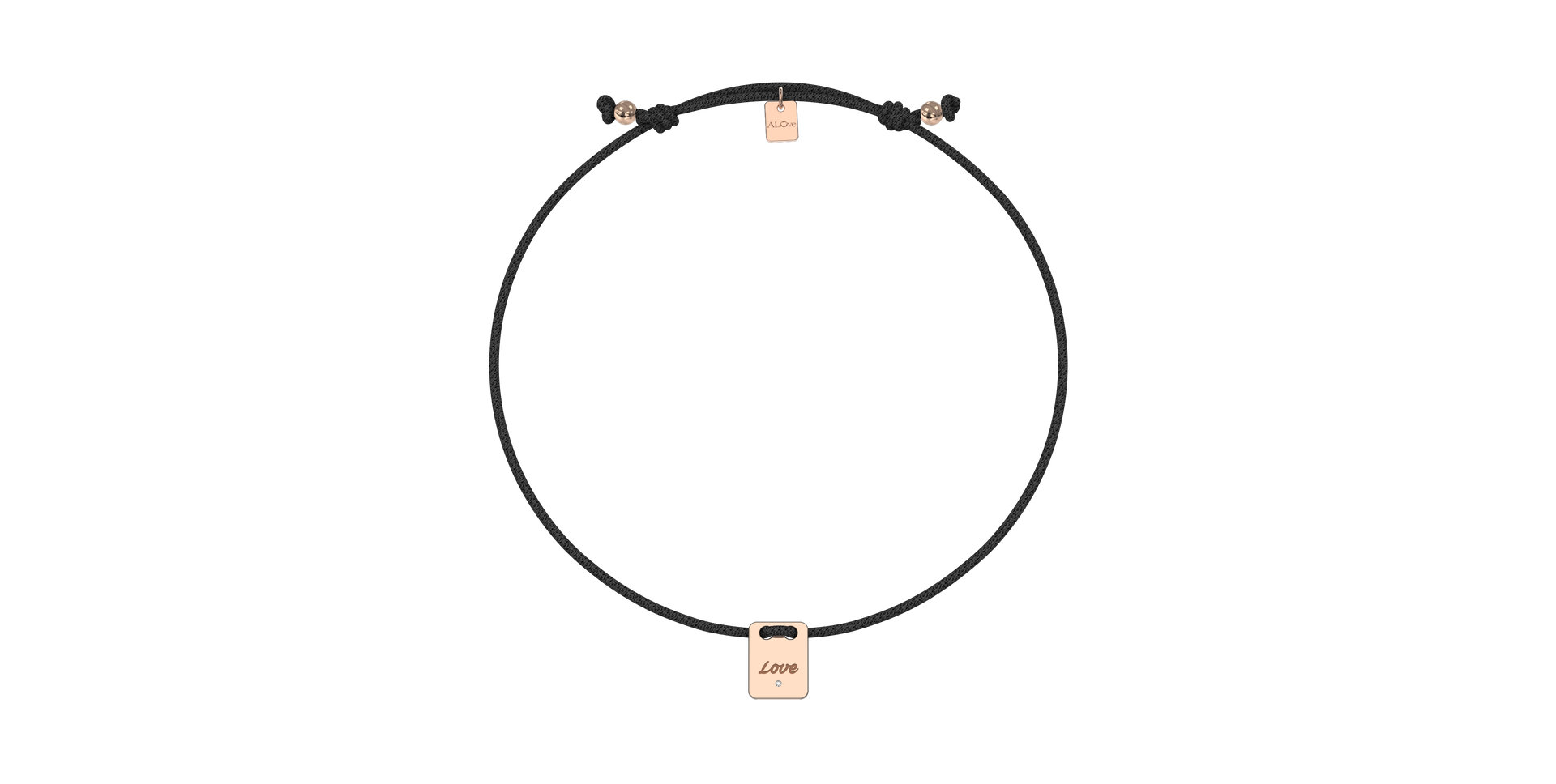 Diamantový náramek se šňůrkou Mini Stamp Love