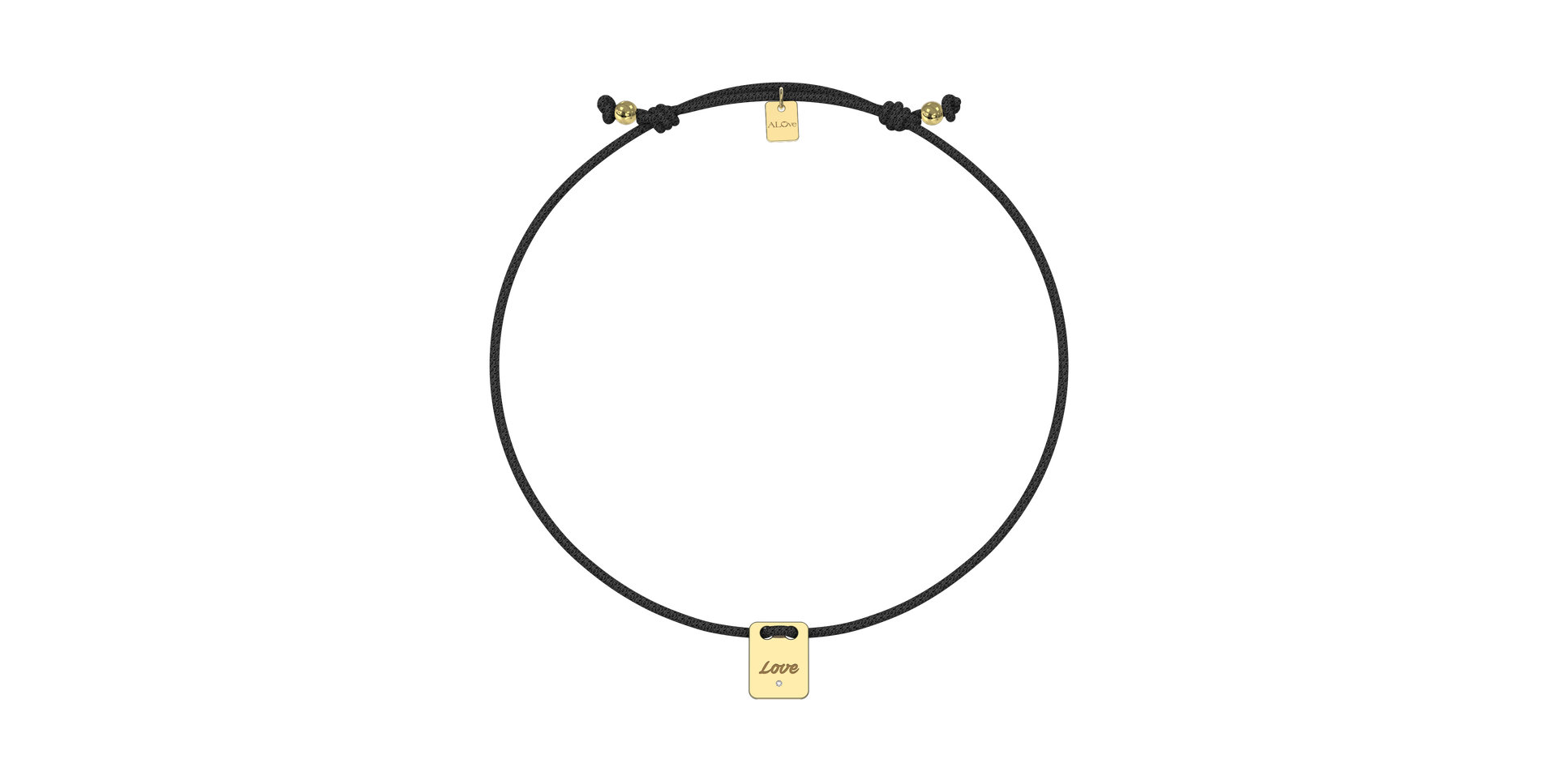 Diamantový náramek se šňůrkou Mini Stamp Love