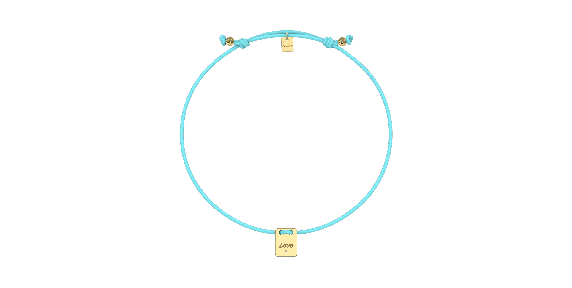 Diamantový náramek se šňůrkou Mini Stamp Love